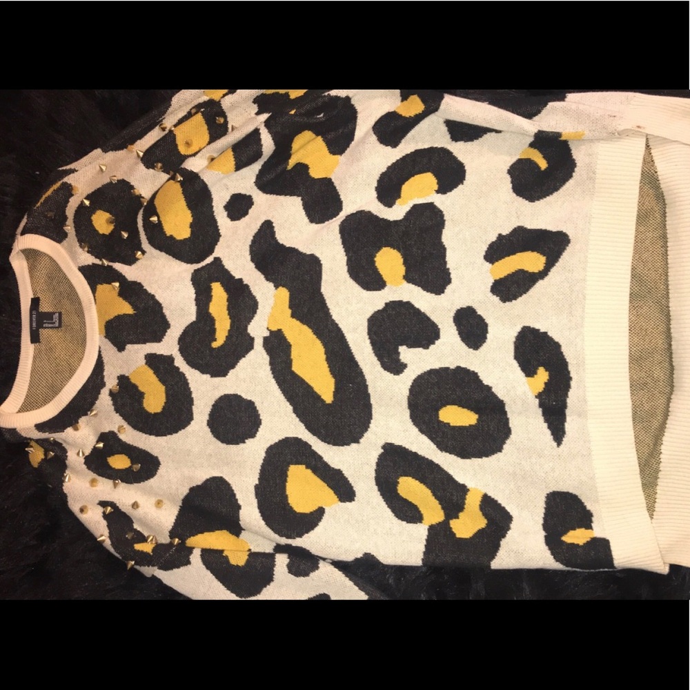 Leopard stud sweater